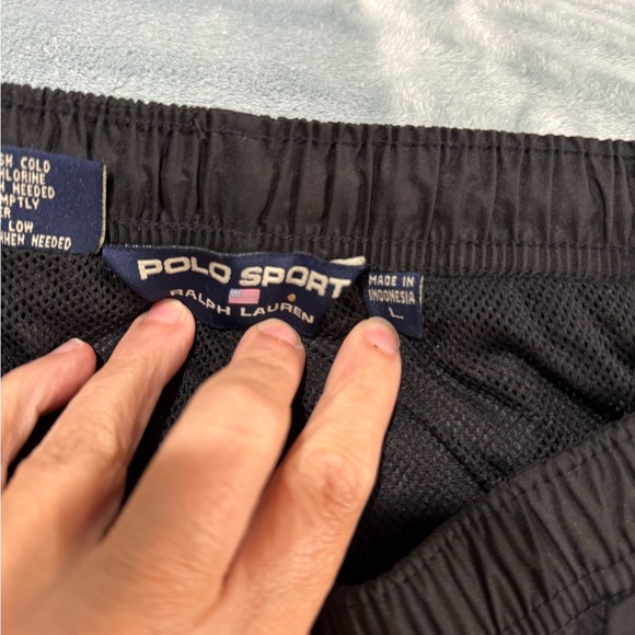 VTG 90s Polo Sport Track Pants Pockets Windbreaker Joggers Men L Zip Ankles - Picture 6 of 7